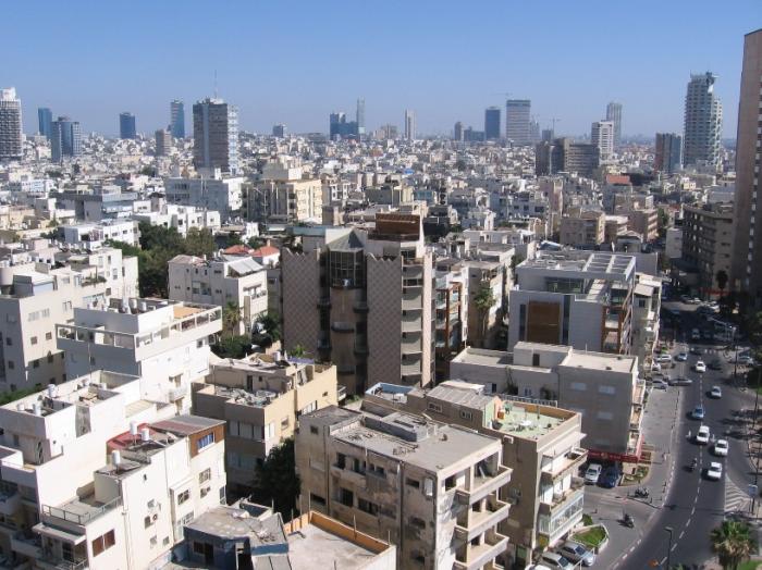 מראה מהאוויר של תל אביב